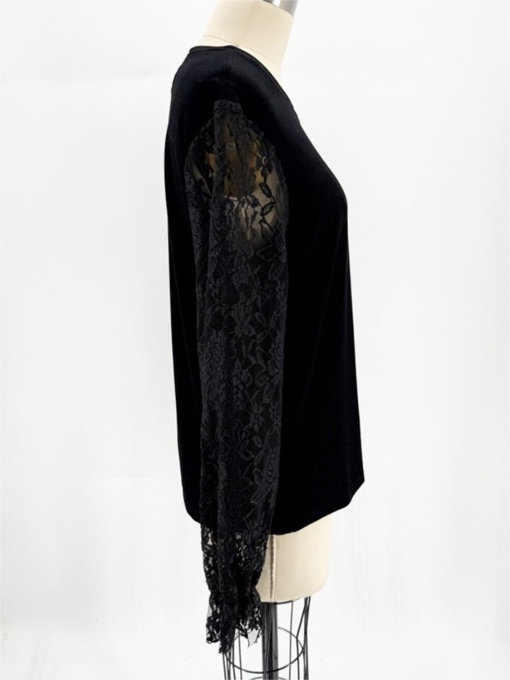 Southcott Velvet Top Lace Sleeves Sz 2/M Whimsigoth Fairy Grunge - Picture 3 of 9
